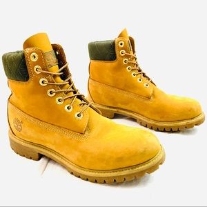 Timberland Boots Nubuck suede Leather Wheat Tan 8.5 6013B Workboot Style